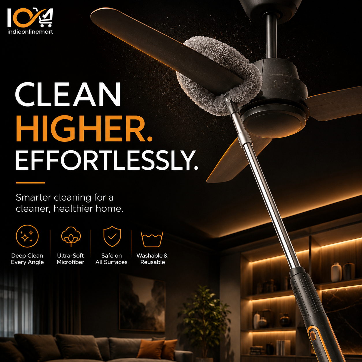 Ring-Shaped High-Reach Microfiber Cleaning Brush