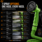 Expandable Water Spray Gun Hose with 7 Adjustable Spray Patterns for Gardening & Car Washing
